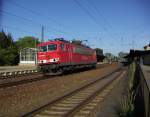 155 028-4 bei der durchfahrt in Werder-Havel am 28.6.05 