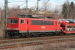 Hier ist Endstation fr 155 141.Wegen fehlender Oberleitung ab Reichenbach(Vogtl.)gehts fr den langen Autozug mit Dieseltraktion weiter.28.02.10.