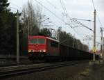 155 028-4 mit einem Kohlenzug nach Spreewitz am 19.03.