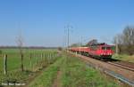 155 237-1 war mit einem Schotterzug gen Glasower Damm unterwegs (Diedersdorf 07.04.10) 