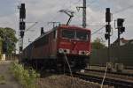 155 036-7, verlsst Lehrte nach einen Personalwelschel am 26.05.2010.