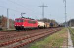 155 032-6 mit einem gemischter Gz gen Priort unterwegs (Satzkorn 13.04.10) 