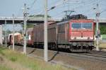 155 009-4 mit gemischten GZ zwischen Growudicke und Rathenow. 26.06.2010