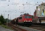 155 231-4 mit Schttgutwagen gen Sden in Verden (Aller) 18.8.10