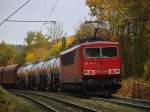 Der unplanmssige Halt von Cobra 186 220 sorgte am 03.11.2010 fr einen Schubhilfeeinsatz von 155 043-3 auf der Rampe der Montzenroute von Aachen zum Gemmenicher Tunnel.