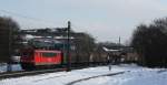 Die 155 158-9 fuhr am 04.01.2011 durch Leverkusen-Alkenrath.