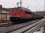 Auch am 01.Februar 2011 hieß es für 155 065 in den Bahnhof Bergen/Rügen mit 30 km/h einfahren.