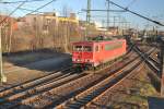 155 020-1, fhrt am 19.03.2011 ins Ex-BW Lehrte.