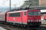 Die 155 128-2 zieht einen Gz durch Koblenz HBF am 26.03.2011