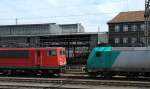 Gegenberstellung: 155 037 und 185 607 abgestellt in Wanne-Eickel Hbf.