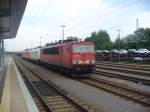 155 108-4 steht zusammen mit 186 317-4 (Euro Cargo Rail), 186 328-1 und 185 273-0 am 29.06.2011 abgestellt in Einsiedlerhof  