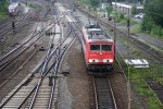 155 039-1 rangiert in Aachen-West bei Wolken.