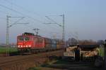 155 030 mit einem Polenkohlezug am 13.11.2011 bei Hohnhorst.