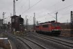 Am nassen grauen Sonnabend dem 17.11.2011 verlassen die beiden Loks der BR 155 097-9 & 155 009-4 den Chemnitzer-Hbf.