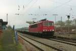 155 031-8 zieht am 28.12.2011 einen Stahlzug durch Saarbrcken Burbach