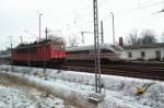 E-Lok 155 031 am 20.12.2002 in Reichenbach/Vogtl.