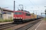 155 192 mit einem KLV-Zug in Muggensturm am 21.7.07