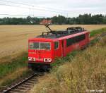 Railion DB Logistics 155 236-3 auf der Gterumfahrung Hbf. Halle Richtung Peien, fotografiert kurz vor Halle / Saale am 16.7.2008