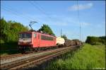 155 219 mit Gz aus Wismar kurz vor seinem Ziel dem Rostocker Seehafen. Aufgenommen am 18.05.12 in Sildemow