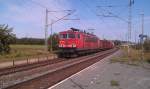 155 222 mit gemischten Gterzug am 15.08.2012 in Gundelsdorf.