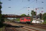 155 163 am 14.5.12 mit einem leeren Autozug in Dsseldorf-Rath.