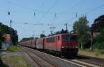 155 118-3 fuhr am 25.07.2012 mit einem Gterzug durch Langwedel.