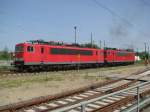 El-Lok´s BR 155 195-1 + 155 089-6 der  DB AG , Wismar Bf [31.05.2008]