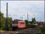 Die orientrote 155 219 ist am 15.09.2012 Richtung Bamberg durch Eggolsheim unterwegs