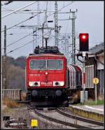 155 191-0 -45504- Einfahrt in den Bhf Altefhr.   am 31.03.12