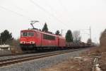 155 143-3 mit einem gemischten Gterzug in Dsseldorf-Eller am 23.03.13