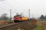 155 117-5 mit einem gemischten Gterzug Richtung Sden bei Weinheim-Ltzelsachsen.