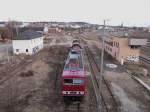 250 137, 202 425 und 202 327 der LEG standen am 11.04.13 in Gera.