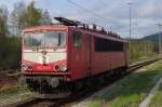 155 219 steht am 29.04.2013 in Pressig-Rothenkirchen und wartet auf Schubeinstze. 