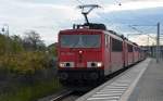 155 089 fhrte am 27.10.13 einen Lokzug durch Bitterfeld Richtung Wittenberg.