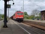 BR155 273 mit einem Gterzug bei ihrer Durchfahrt durch den Greifswalder Hbf.