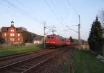 155 244 und 155 122 zusehen am 02.04.14 mit einem Stahlzug in Remschütz.