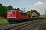 155 261-1 zieht einen leeren Autozug Richtung Norden bei Vollmerz am 03.06.14.