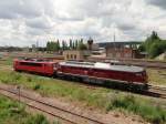 132 158 und 155 078 der LEG waren am 16.06.14 in Gera Hbf zusehen.