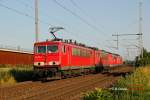 155 015-1 mit zwei weiteren 155er und einer 151er am 17.07.2014 in Köln Porz Wahn.