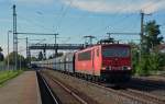 155 033 zog am 14.10.14 etliche PKP-Kohlewagen durch Niederndodeleben Richtung Magdeburg.