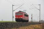 155 157-1 DB Schenker Rail bei Reundorf am 08.01.2015.