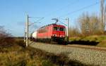 Am 26.11.2015 kam 155 180-3 von der DB Schenker aus Richtung Wittenberge und fuhr weiter in Richtung Stendal . 