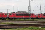 Lokportrait von 155 095-3 am 13.09.2014, als sie zusammen mit zwei Schwestern im Bahnbetriebswerk Offenburg bei der Wochenendruhe stand.