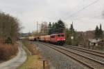 155 273-6 zu sehen mit einem Frankenwaldumleiter am 19.03.16 in Plauen/V.