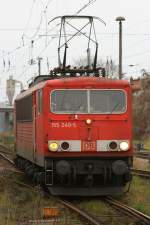 155 240-5 LZ kommt von Bad Kleinen nach Wismar. 12/2006