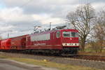 Die 155 016-9 der Cargo Logistik Rail Service GmbH am 01.02.2018 in Nassenheide.