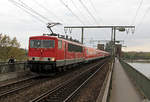 MEG 705 / 155 196 mit 610 002 / -013 / -020 / -005 am Haken auf der Kölner Südbrücke auf dem Weg von Hamm nach Ehrang am 12.04.2019