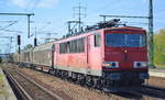 DB Cargo AG mit Rpool  155 126-6  [NVR-Nummer: 91 80 6155 126-6 D-Rpool] und einigen Schiebewandwagen am 04.09.19 Bahnhof Flughafen Berlin Schönefeld. Seit 11.09.19 wohl 	
abgestellt in Leipzig-Engelsdorf (Verwaltung durch DB Stillstandsmanagement, Leipzig-Engelsdorf)