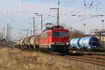 FWK 155 196-9 mit dem Sirupzug / Dicksaftzug am 22.02.2021 aus Anklam abfahrend Richtung Schweiz