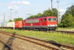 Am 16.07.2015 kam die 155 124-1 (701) von der MEG aus Richtung Magdeburg nach Stendal und fuhr weiter nach Wittenberge.